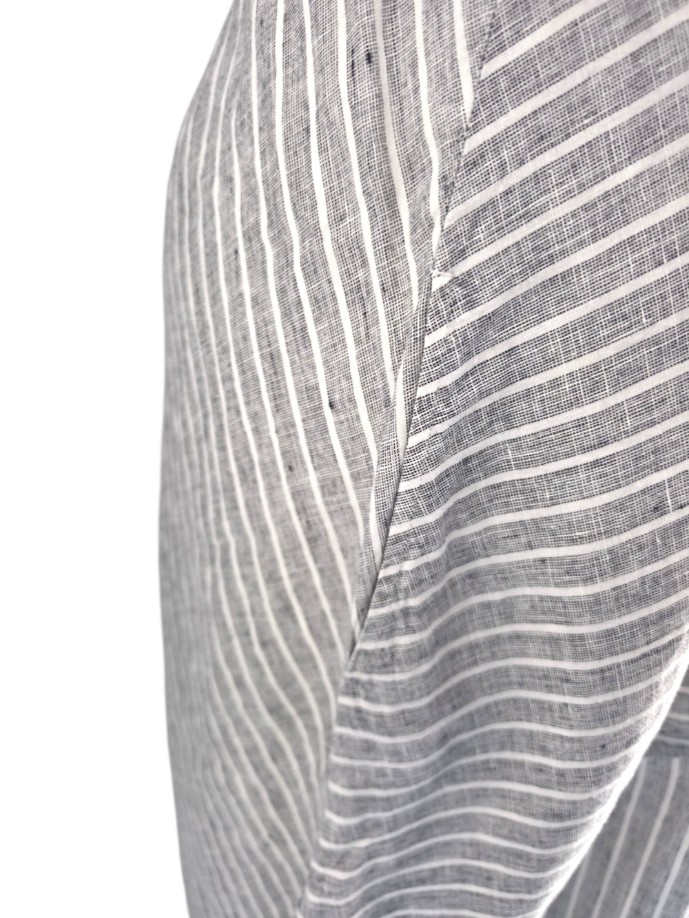 J Jill Love Linen Gray White Striped Midi Dress XL Pockets Coastal - Picture 7 of 10
